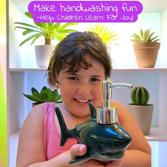 Shark Soap Dispenser for Cute Bathroom Decor - Kids soap Dispenser Gift for Shar - Picture 3 of 6